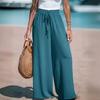 Breathable Women's High-Waist Wide-Leg Pants Adjustable Drawstring Waist Loose Comfortable Fashion Pants