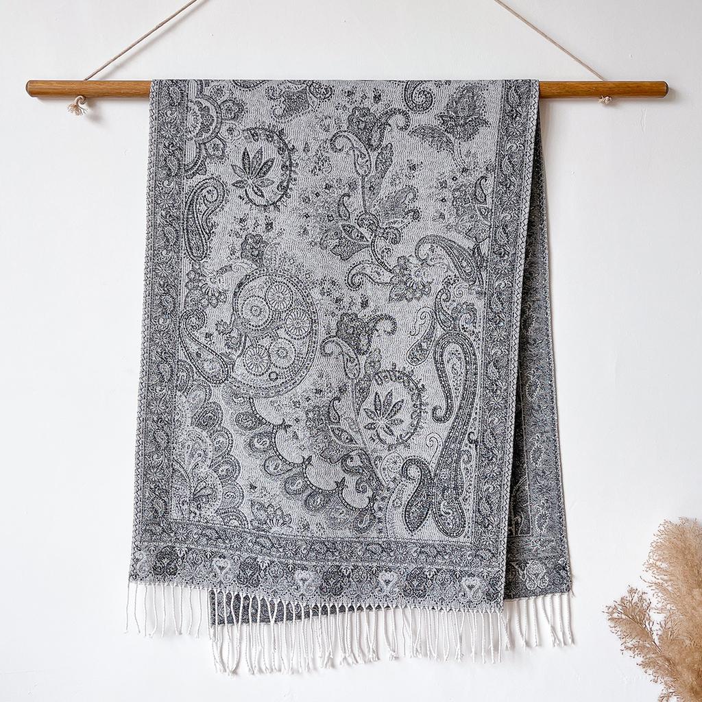 Ethnic Style Wear Shawl Women's Scarf Scarf Jacquard Cashew Fruit Tassel Cotton Women's Long Scarf Shawl Versatile