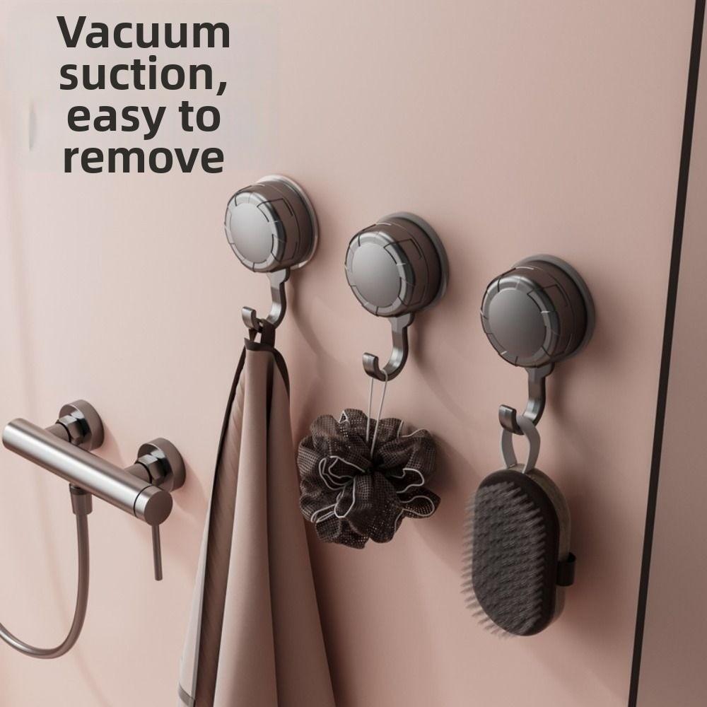3Pcs Detachable Suction Cup Hooks Reusable Bathroom Towel Hooks Simple Kitchen Storage Hook Toilet