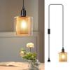 Pendant Light - NETTLIFE - E14 1 Light - Gold Glass - Black - Metal and Glass