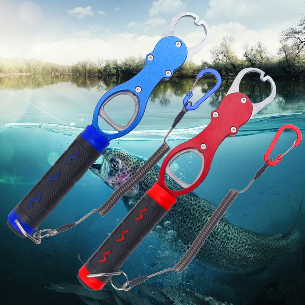 Fishing Pliers Fish Lip Gripper with Lanyard Non-Slip Handle Fish Lip Grip Tool Fish Scales Professional Fish Holder for Fishing