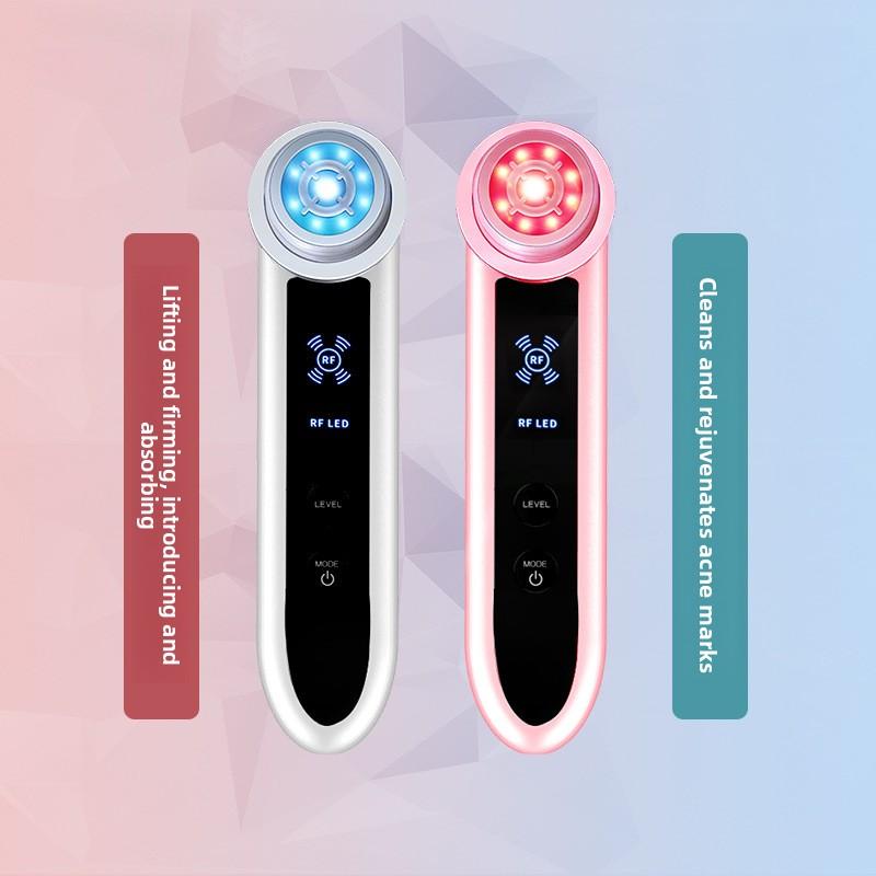 

Hot and Cold Introducer Lifting and Firming Beauty Instrument Facial Micro-current Massager Facial Color Light Skin Rejuvenation Instrument золотий