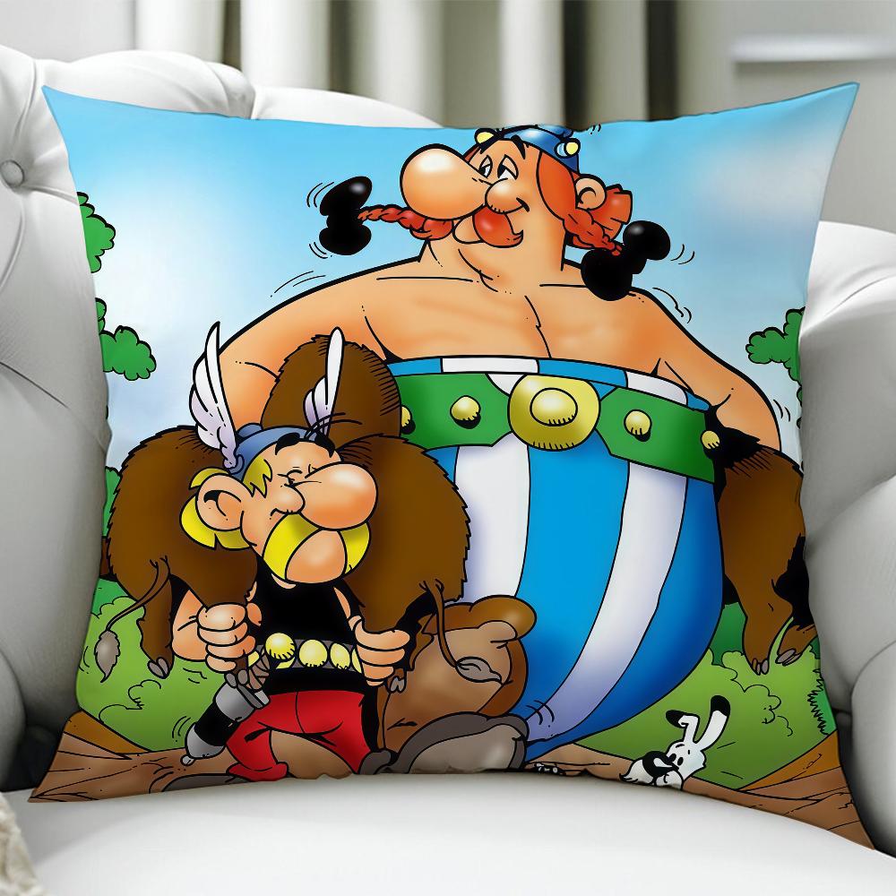 Manga AAsterix Et OObelix Cushion Cover Birthday Anniversary Gifts Double Sided Printed Zipper Cushion Cover Soft Skin Bedding