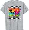 MTV Beach Island Flamingo Logo Vintage Graphic TShirt MTV Sunset Shape Boombox Checker Design Tee Top Unisex on The Moon Outfits