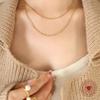 European & American Double Layer Titanium Steel Snake Chain Necklace for Women - Cold, Light Luxury, Simple, Trendy, Clavicle Chain.