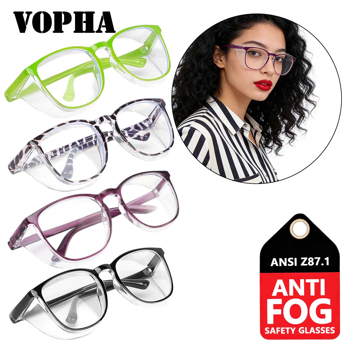 

Women s Anti-Fog Safety Glasses Work Protection Z87 HM9 Certified Construction Glasses Unisex Clear Lens