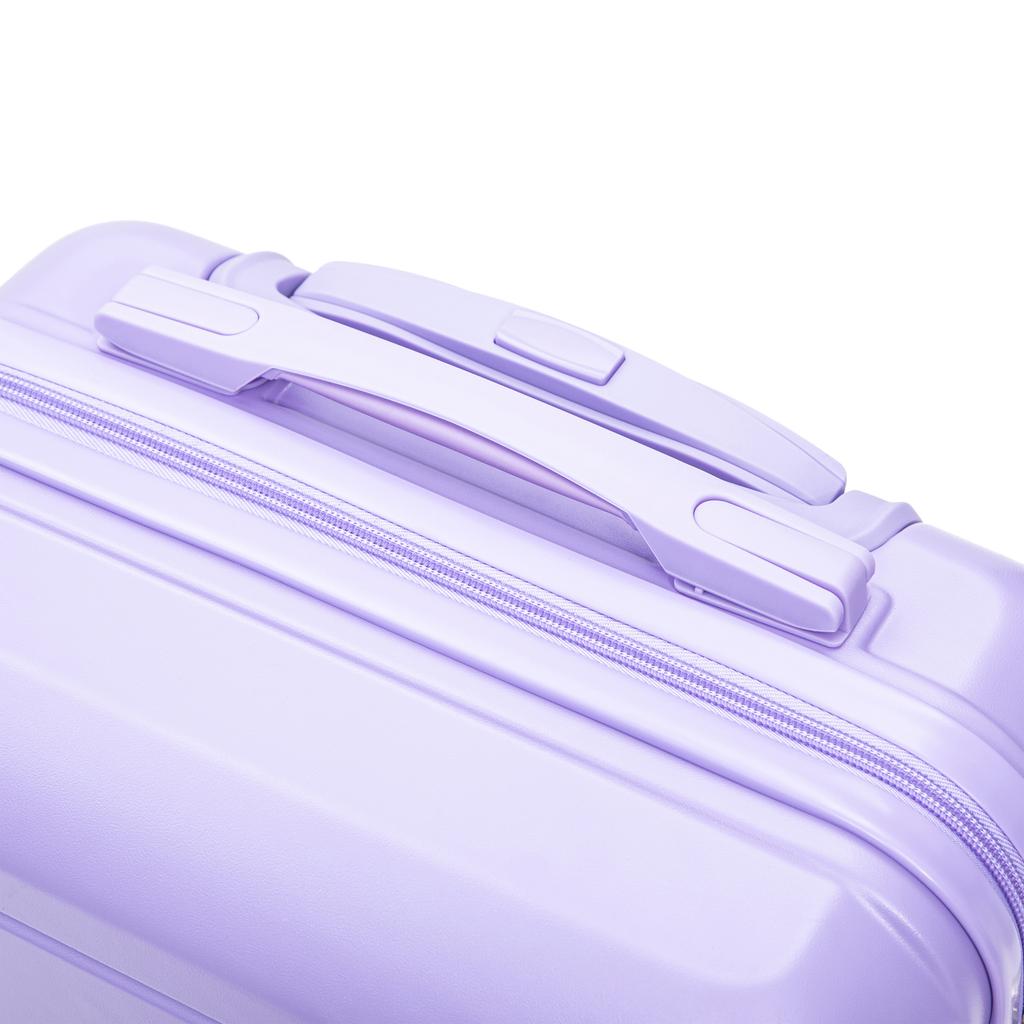 Travel Luggage Set 2-Piece (14 Inch Cosmetic Case + 20 Inch Suitcase), ABS Hard Shell, Iron Telescopic Handle, Combination Lock