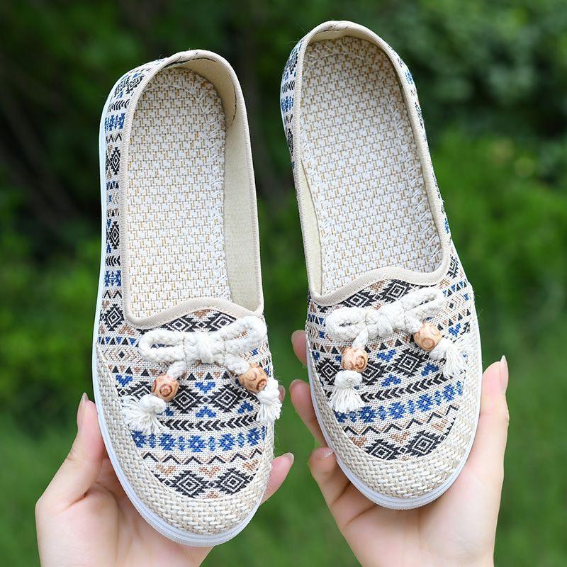 Shoes for Women Slip on Canvas Woman Footwear Spring Autumn Flat Cheap Streetwear Stretchy New in Casual Korean Style Outfits XL