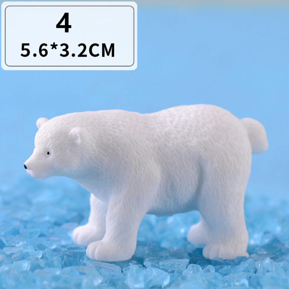 Mini White Bear Polar Bear Figurines Simulation Home Micro Landscape Garden Miniatures Animal Home Decor Accessories