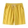 Men's Fashion Casual Solid Color Cotton Linen Shorts Tie Cotton Linen Shorts