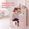 Children's Desk with Chair, Adjustable Tablet Stand, Pen Holder, Cork Board, Ages 5-12, Pink