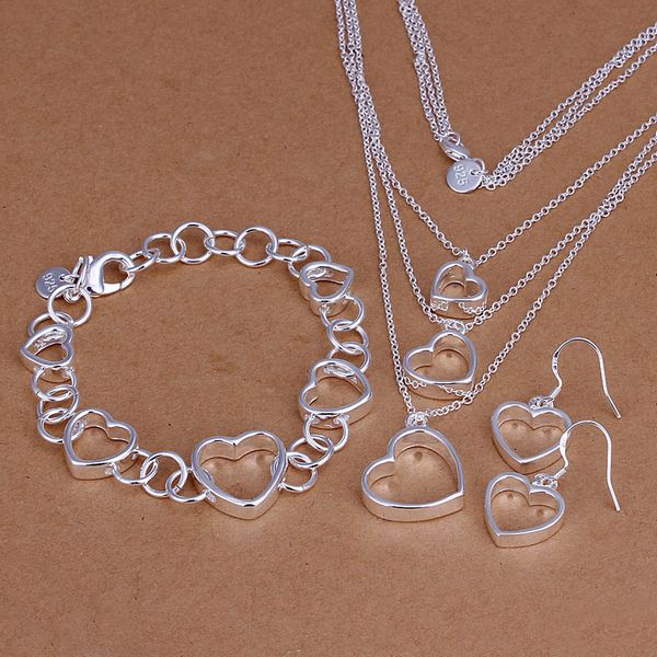 Sterling  Some Model Valentine's Day Gift Necklace Bracelet Earrings Fashion Jewelry Sets for For Women Bridal Wedding