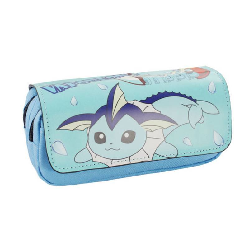 Pokmon Cartoon Student Large Capacity Double Zipper Pencil Case With Compartments For School Supplies