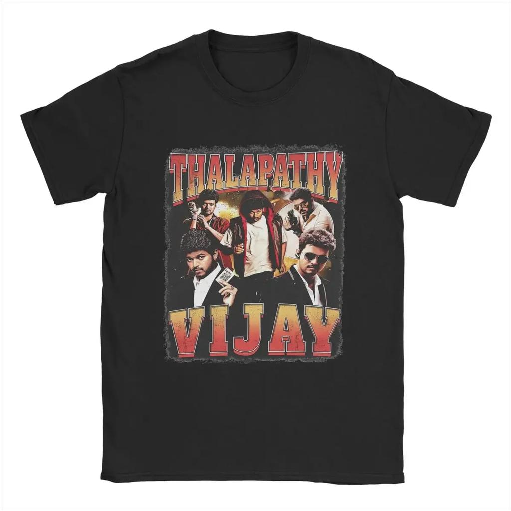 Unisexs Thalapathy Vijay T Shirts 100 Cotton Clothing Funny Short Sleeve Crew Neck Tee Shirt Party TShirt