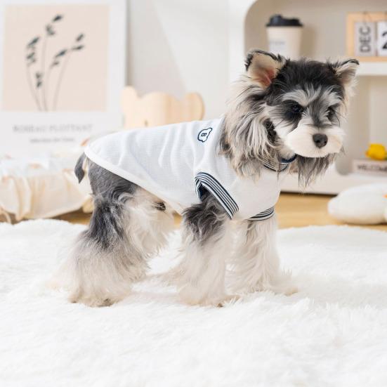 Süße ärmellose Hundekleidung Sommer Welpen T-Shirts mit D-Ring Atmungsaktives weiches Haustierkostüm für kleine mittlere Hunde Katzen