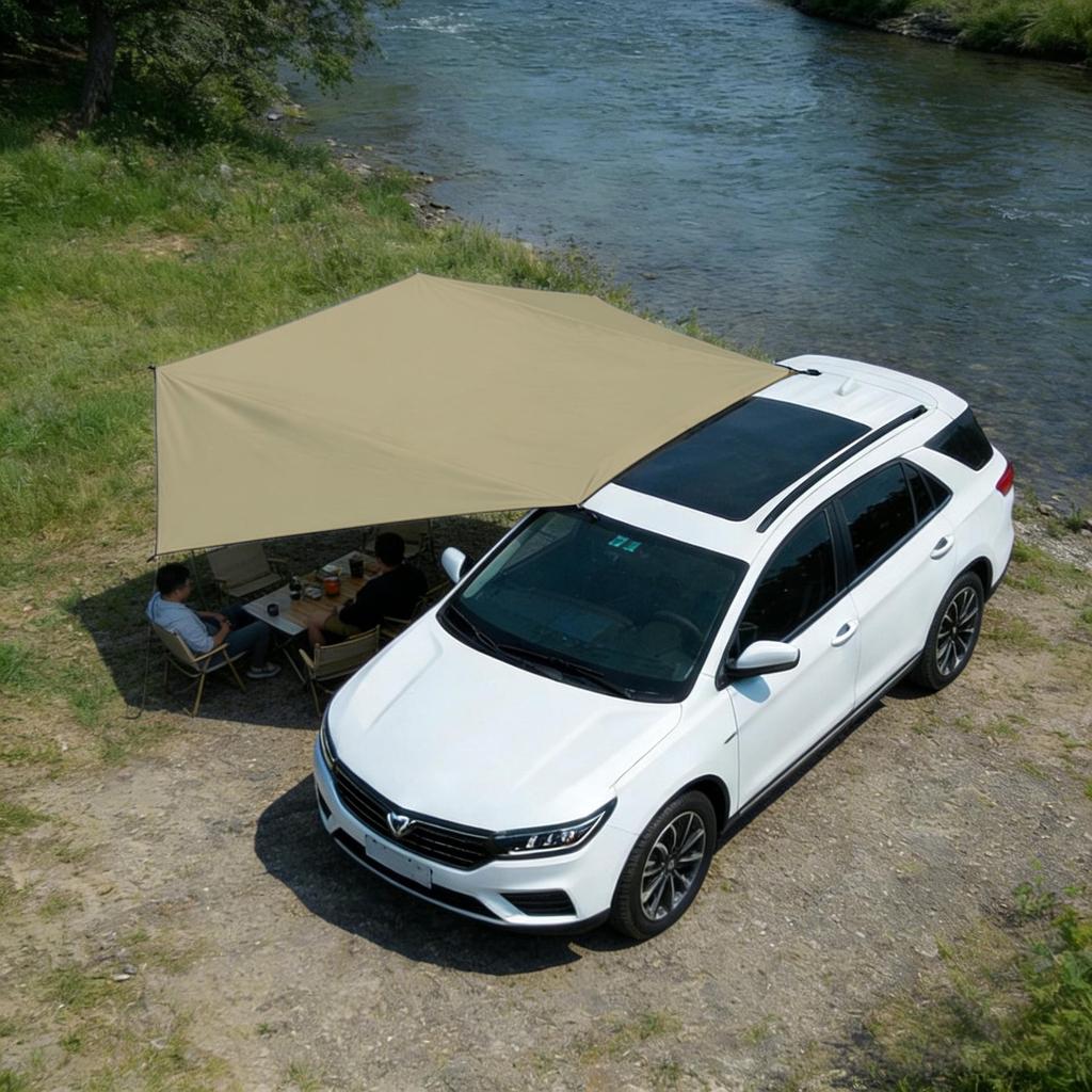SUV Sunshade Awning: Suction Cup Tent for Self-Driving Tours & Camping
