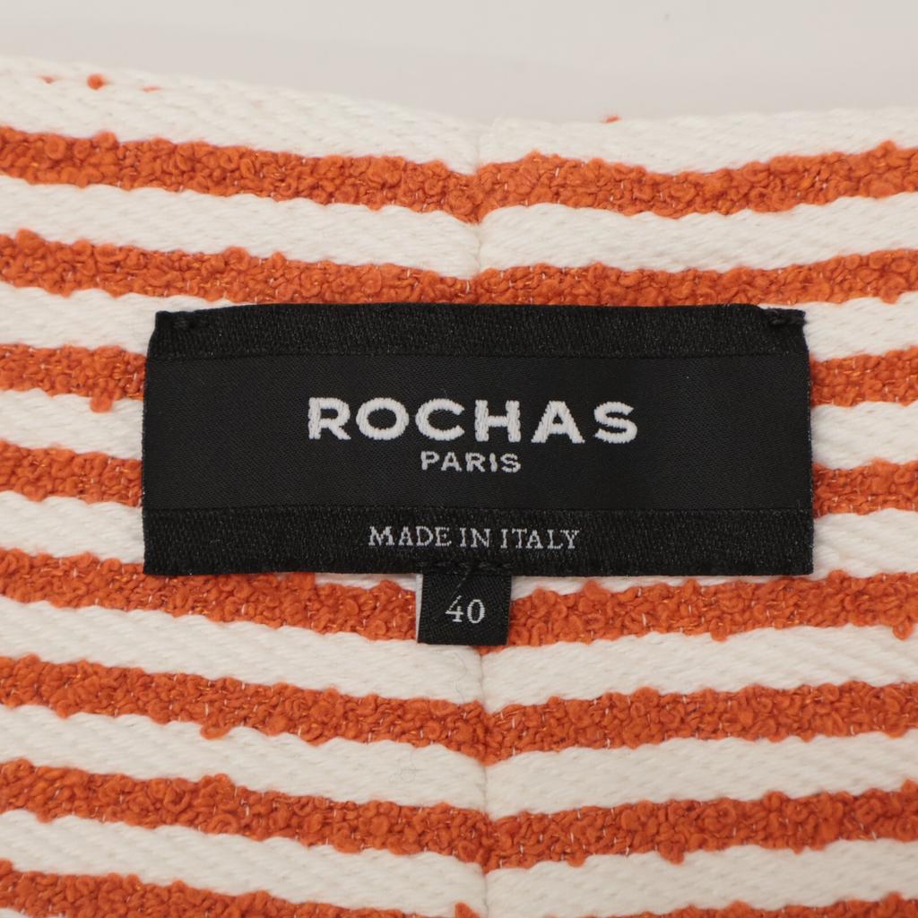 ROCHAS 24 ROPA35175A Orange x White Striped Skirt skirt 40 orange/whiteUsed