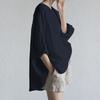 WTEMPO Brand Cotton Linen T-shirts Women Solid Color O-neck Half Sleeve Casual Tee Tops 4XL 5XL Plus Size Casual Female T-shirts