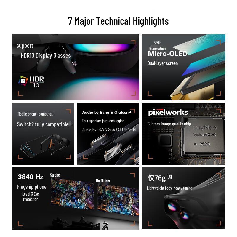 Thunderbird Air4 Smart AR Glasses for HD Viewing