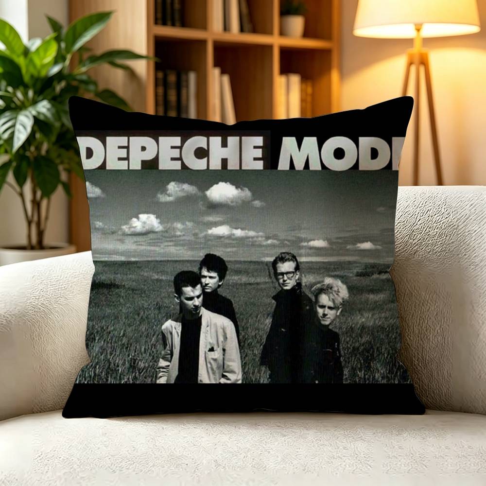 D-Depeche Mode Synth Pop Rock Band Retro Square Double-Sided printed Pillow Case Bedroom Bedside Pillow Sofa Cushion Cover