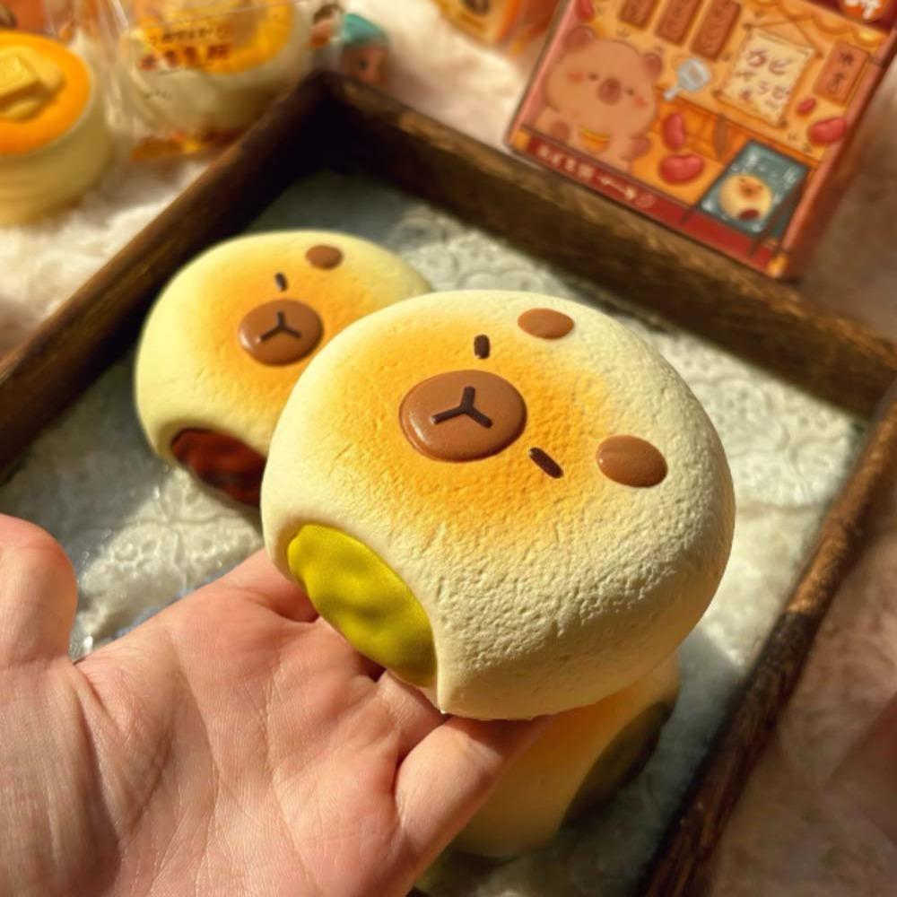 Hand Relaxing Squishy Capybara Toy Fidgets Toys Simulated Bread Squeeze Toy Sticky Soft Rebound Cake Squishy Toy Birthday Gift