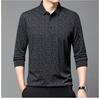 Men's Casual Printed Pattern Long Sleeve Polo Shirt Korean Edition T-shirt Comfortable Versatile Top