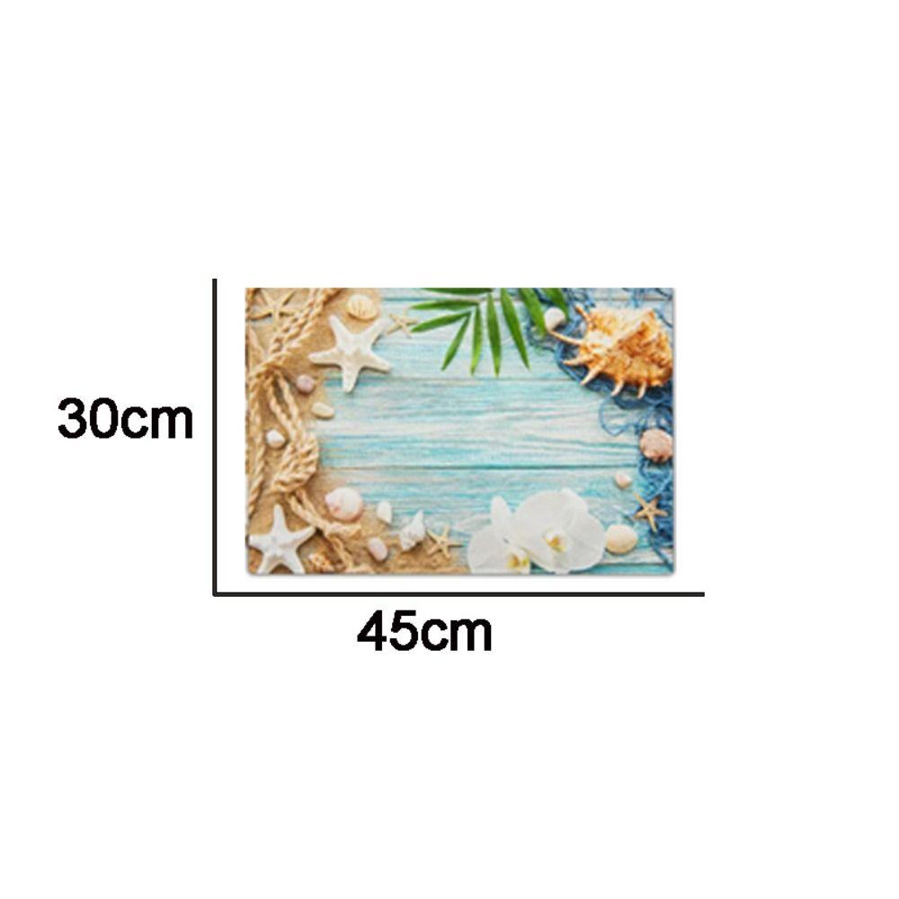 Heat Resistant Summer Beach Placemat Anti Slip Tableware Pad Dining Table Linen Placemat  Household
