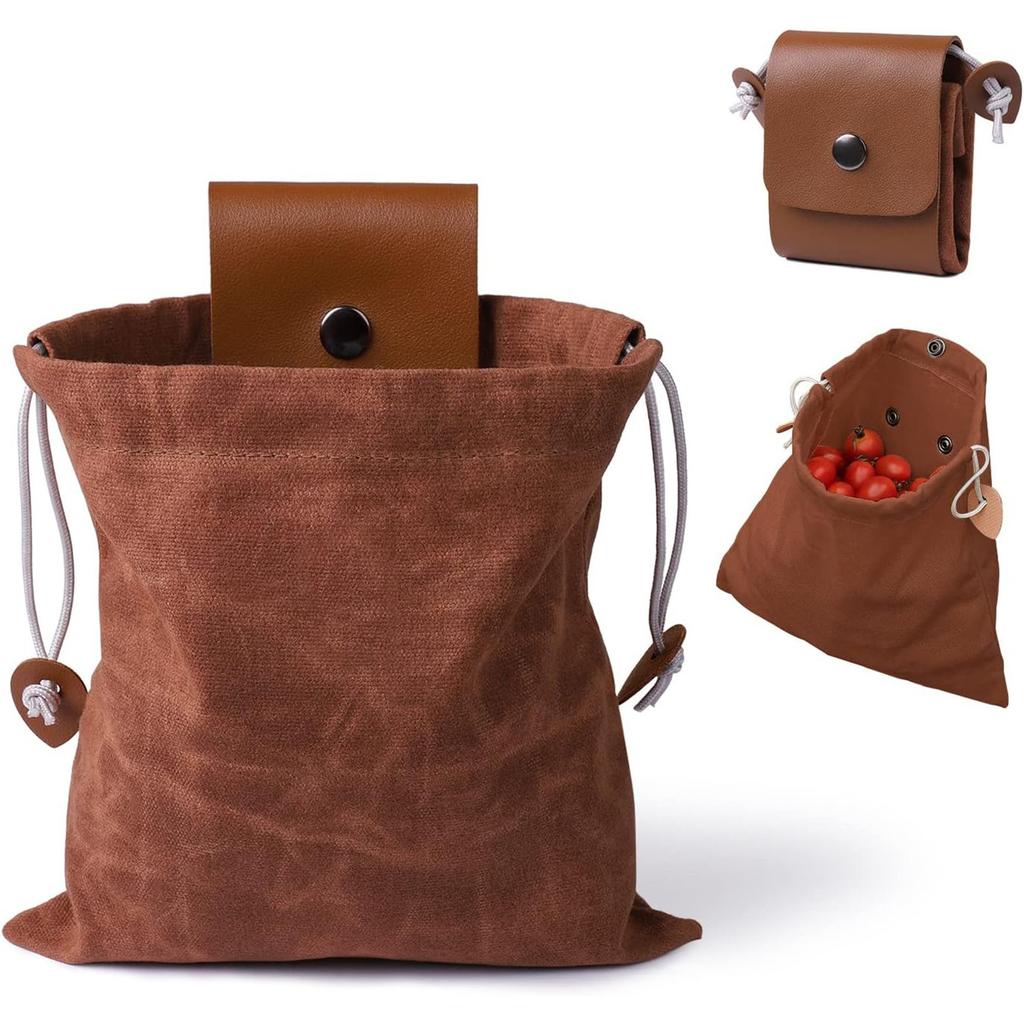 Foraging Bag Fruit Vegetable Picking Multifunctional Canvas Waist Pack Tool Camping Storage Practical  Versatile