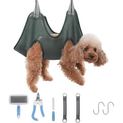 Welpenpflege-Hängematte für kleine und mittelgroße Hunde und Katzen, Hängematten-Fesseltasche mit Nagelknipser, Haustier-Schönheits-Hängematten, Hundebedarfs-Set