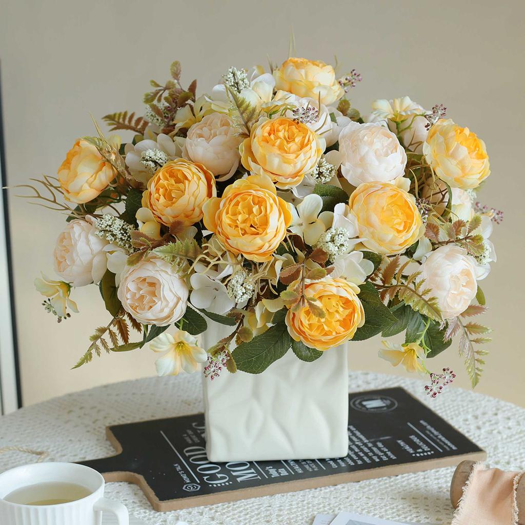 Artificial Flowers Silk Peony High Quality Festival Wreath Decora Home Room Table Garden Wedding Wreath Brial Bouquet Diy Gifts