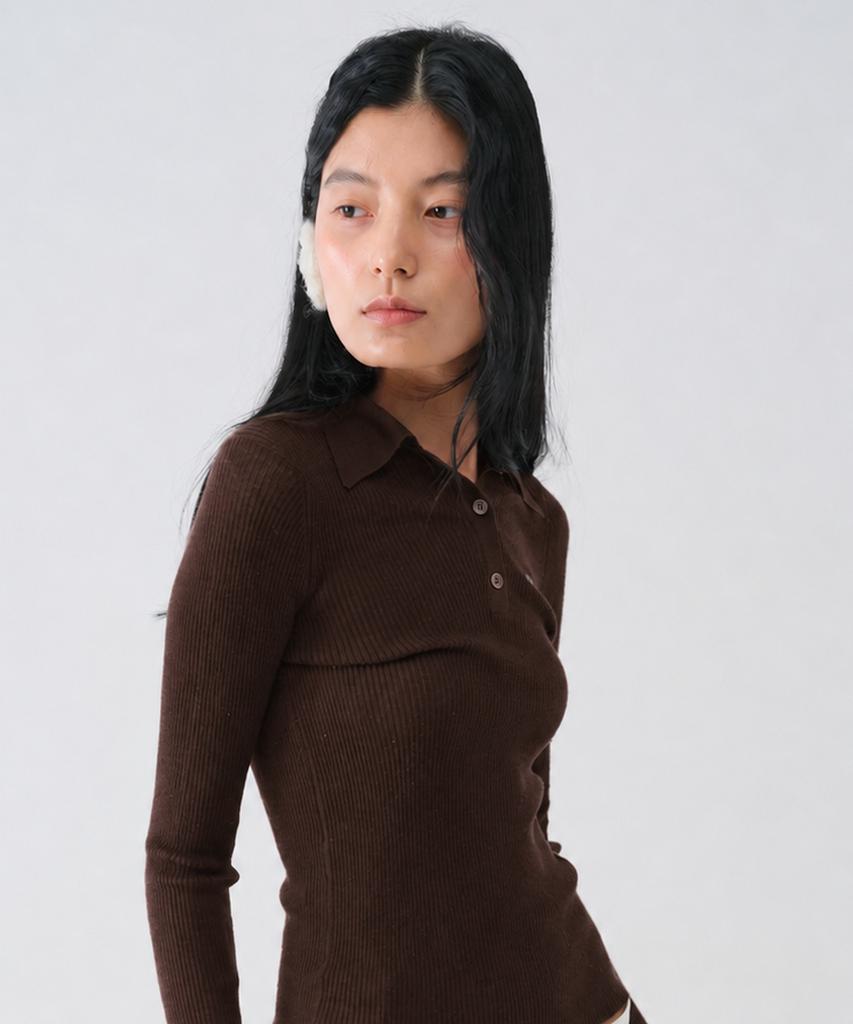 CENTAUR.KR Tencel Wool Essential Slim Knit_Brown