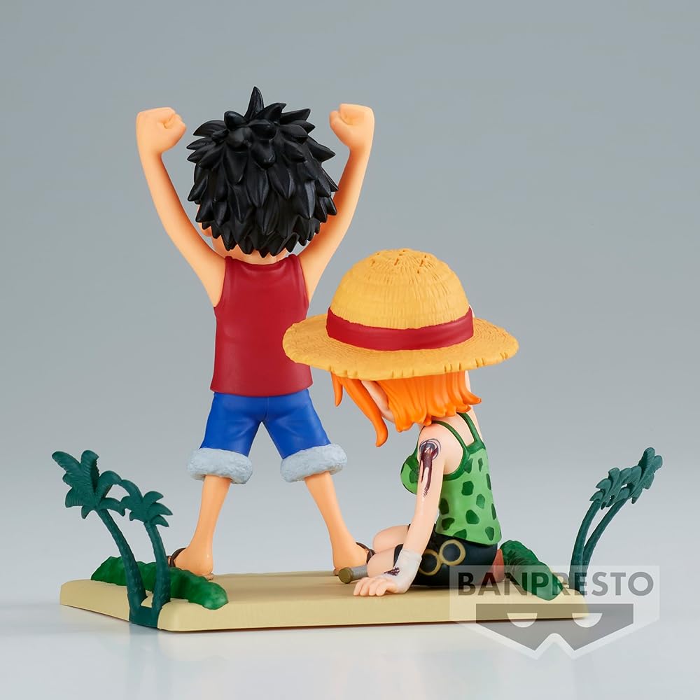 Banpresto One Piece Log Stories Luffy & Nami Collectible Figure 10cm Anime Character Toy