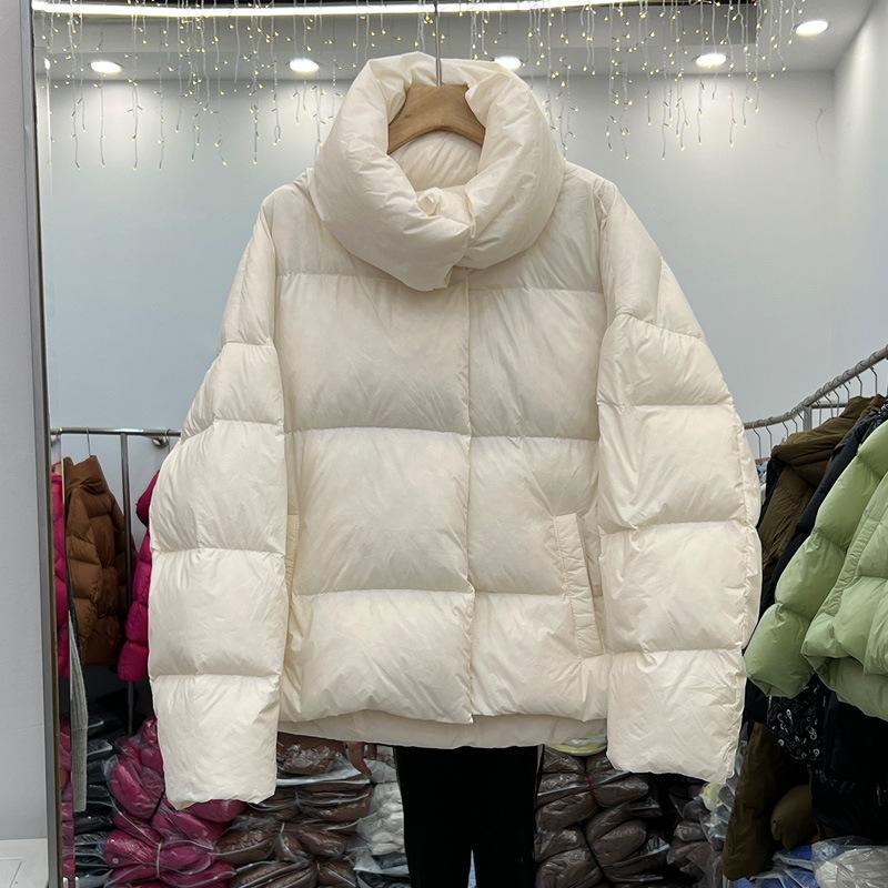 New White Goose Down Jacket Women's Short Loose Stand-up Collar Thickened Small Bread Jacket Jacket