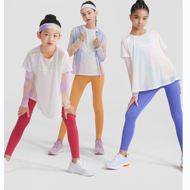 Summer UV Protection Ice Silk Girls' Quick-Dry Yoga Pants