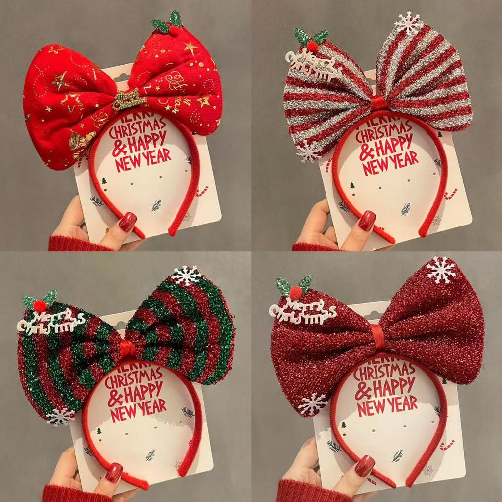 Christmas headband hair accessories holiday gift headband bow party dress up headband