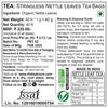 the tea trove Organic Nettle Leaf Tea Bags - 40 Eco-Friendly Stinging Nettle Tea Bags In Resealable Pouch , 40 grams
