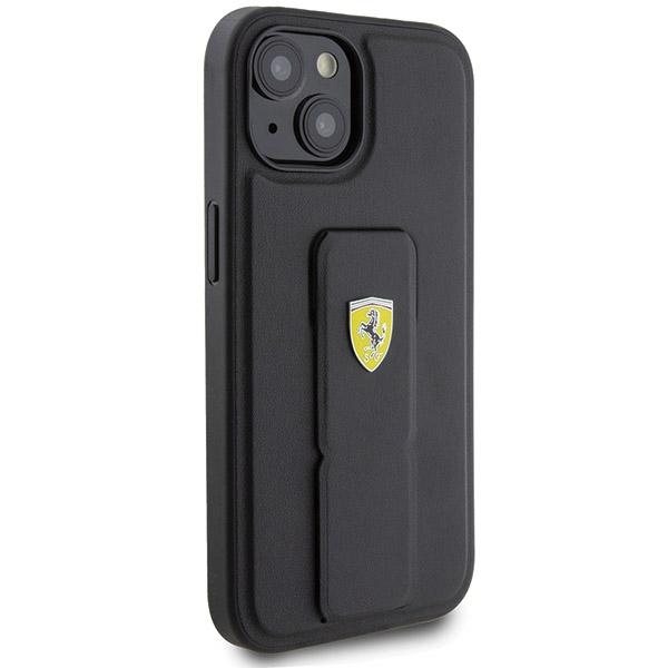 Ferrari Fehcp15Sgspsik Iphone 15 / 14 / 13 6.1 Czarny/Black Hardcase Grip Stand Metal Logo