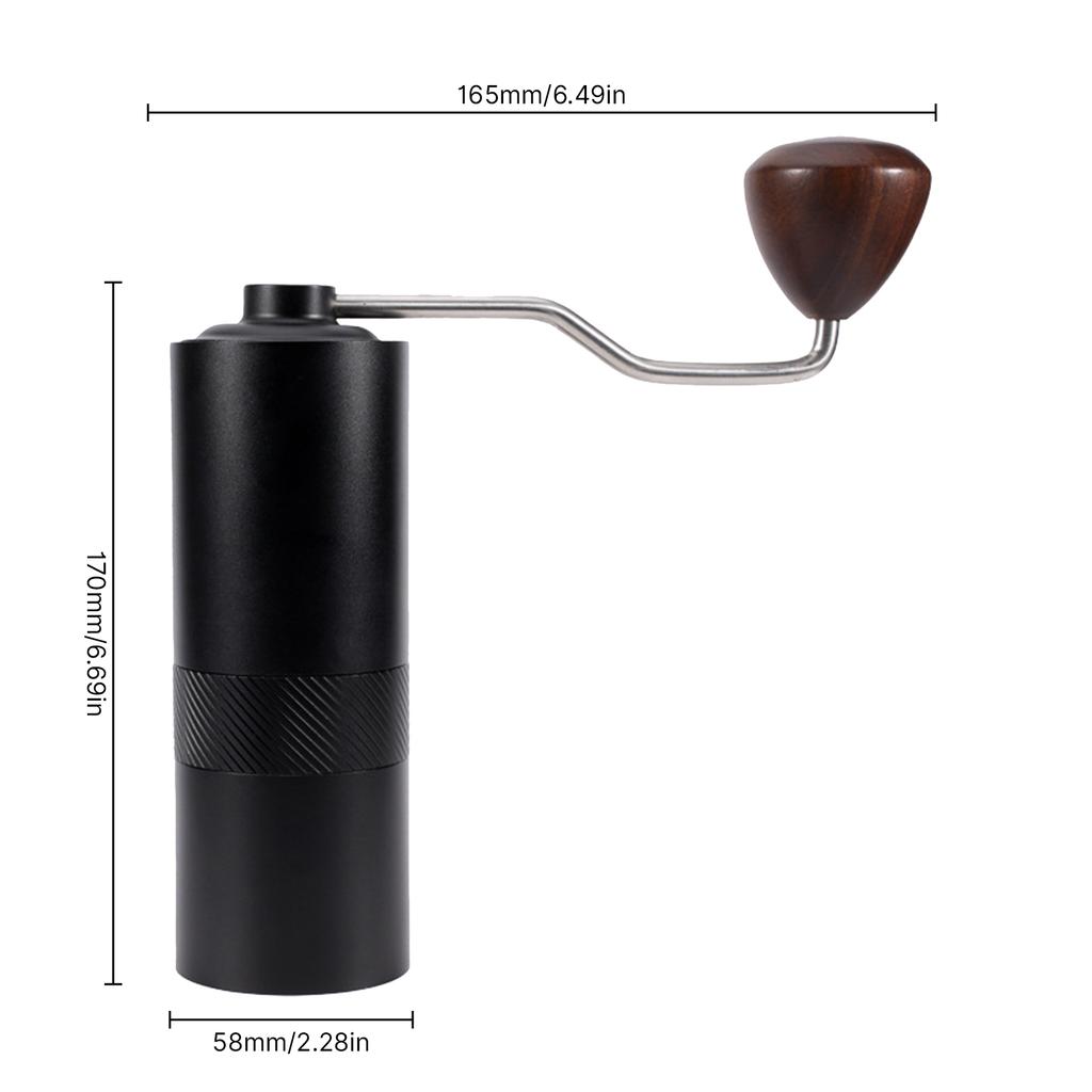 Manual Coffee Bean Grinder with Ergonomic Wood Crank 6 Core Conical Burr Digital Grinding Degree