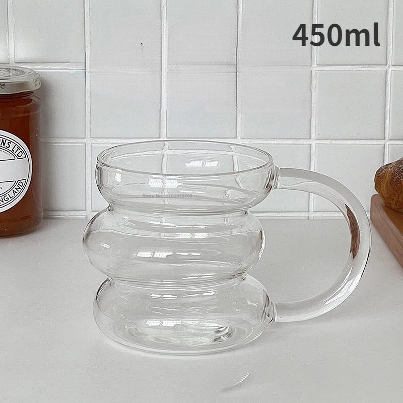 Gjennomsiktig Varmebestandig Glass Kaffekrus Glass Lattekopp Frokostkrus Melk Vann Cocktailglass Kopp Øldrikkeglass