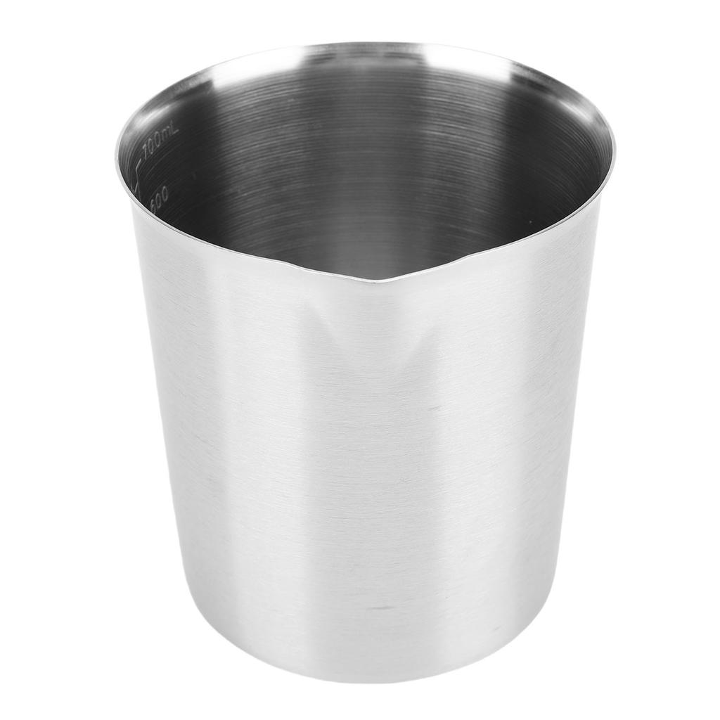 Stainless Steel Measuring Cup Milk Frothing Pitcher with Oz ML Marking Milk Frother Cup with Handle