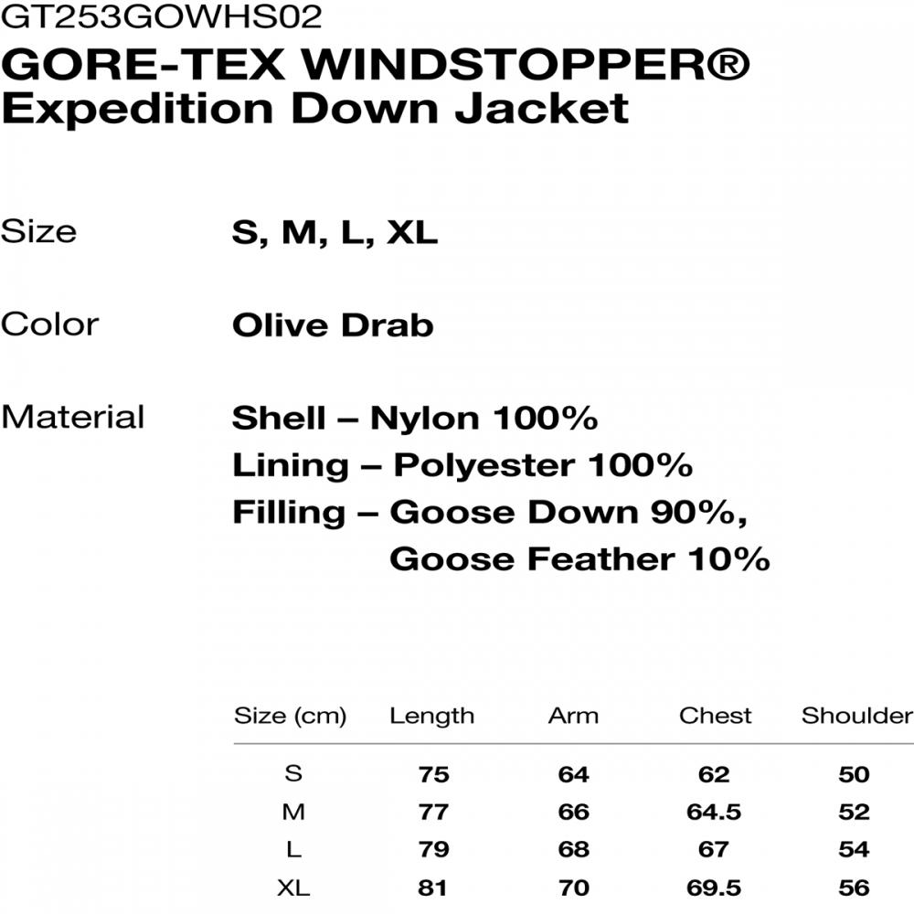 Thisisneverthat Gore Tex Windstopper Expedition Down Jacket Gt253gowhs02