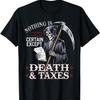 Grim Reaper Death & Taxes Dark Humor, Halloween New T-Shirt