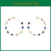 Colorful Star Hoop Earrings For Women Geometric Alloy Fashion Jewelry