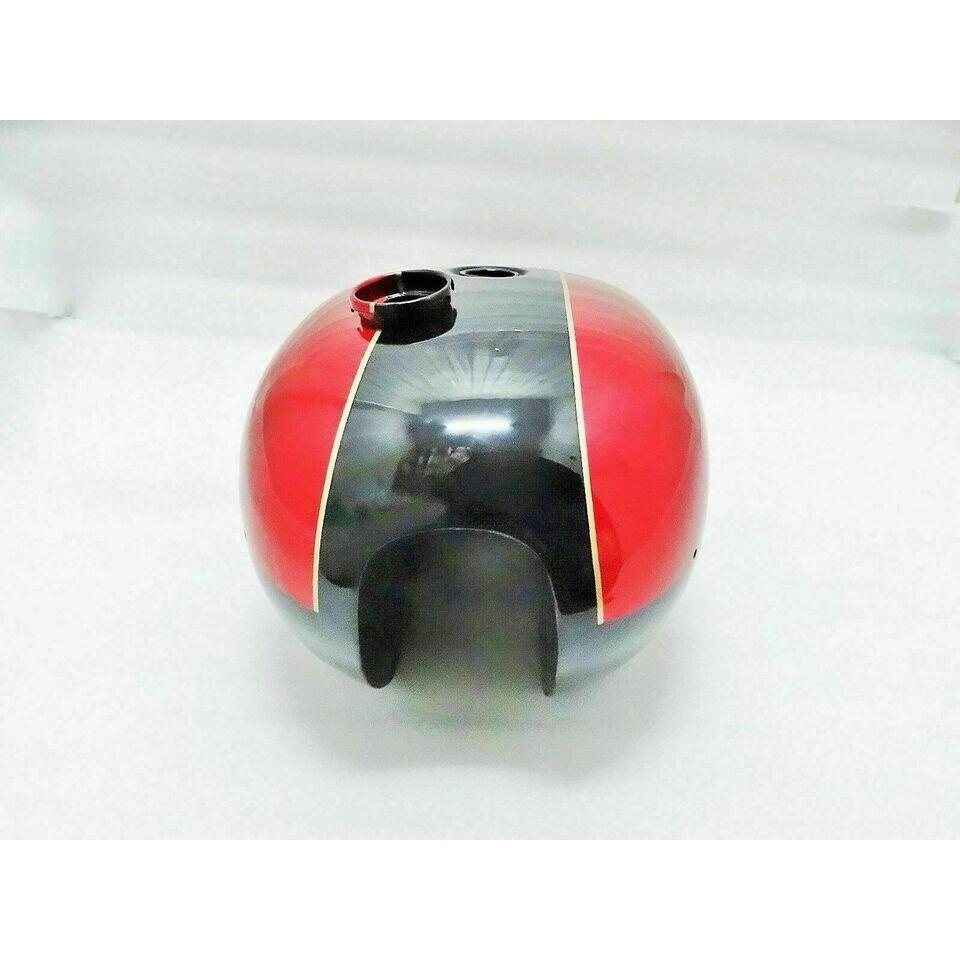 Fit For TRIUMPH T140 BLACK & RED PAINTED STEEL FUEL PETROL TANK & CAP