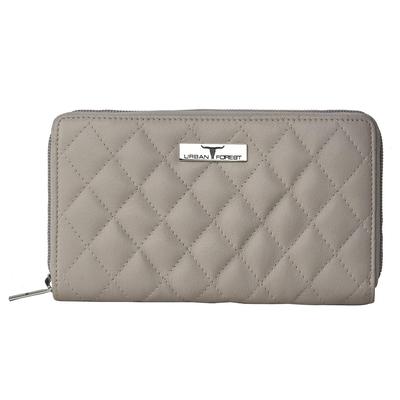Grace Quilted Beige Leather Wallet/Clutch for Women