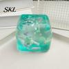 Lemon Stress Relief Toy Transparent Squeeze Toy, Jellyfish Ice Cream Reduction Soft Clear Cube Sensory for Kids Adults