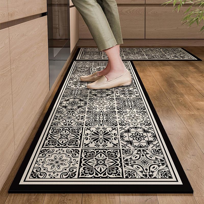 

2Pcs Kitchen Pvc Soft Floor Mats - Waterproof, Oil-Resistant, Washable, Anti-Slip, Durable - Home Decor For Diners 2PC 40x60 40x120cm