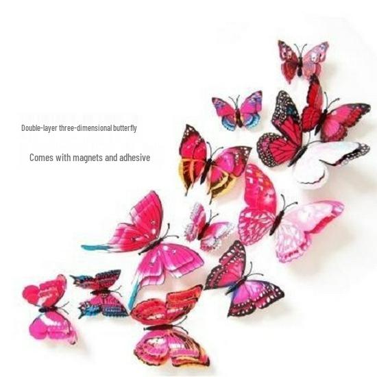 3D Butterfly Decorative Sticker with Adhesive - Perfect for Walls, Weddings, and Fridge Magnets.
