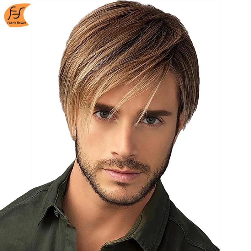 

Европейский и американский мужской модный реалистичный короткий парик из натурального высокотемпературного шелка