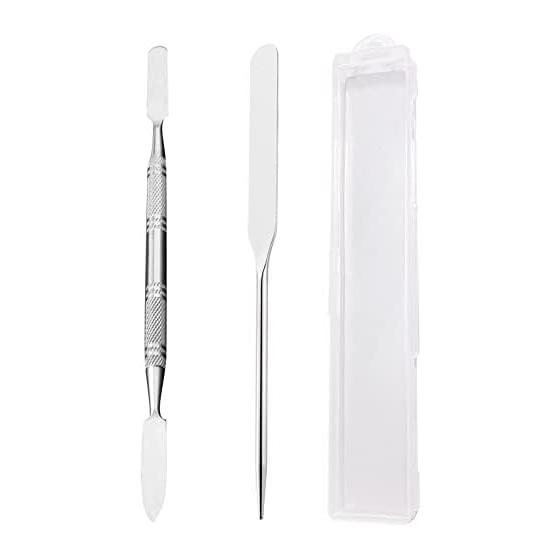 EUSTACE Spatula Makeup Stainless Steel 2 Piece Set Cosmetic Tools Makeup Spatula Concealer Foundation Eye Shadow Metal Makeup Spatula